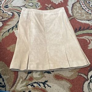 Loft size 8 NEW new with tags NWT tan 100% leather skirt